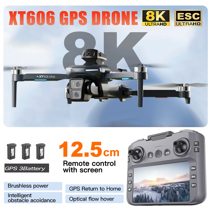 XT606 MAX 3 battery Drone 4k 8 - Drone Camera Thermal ulasan dan harga