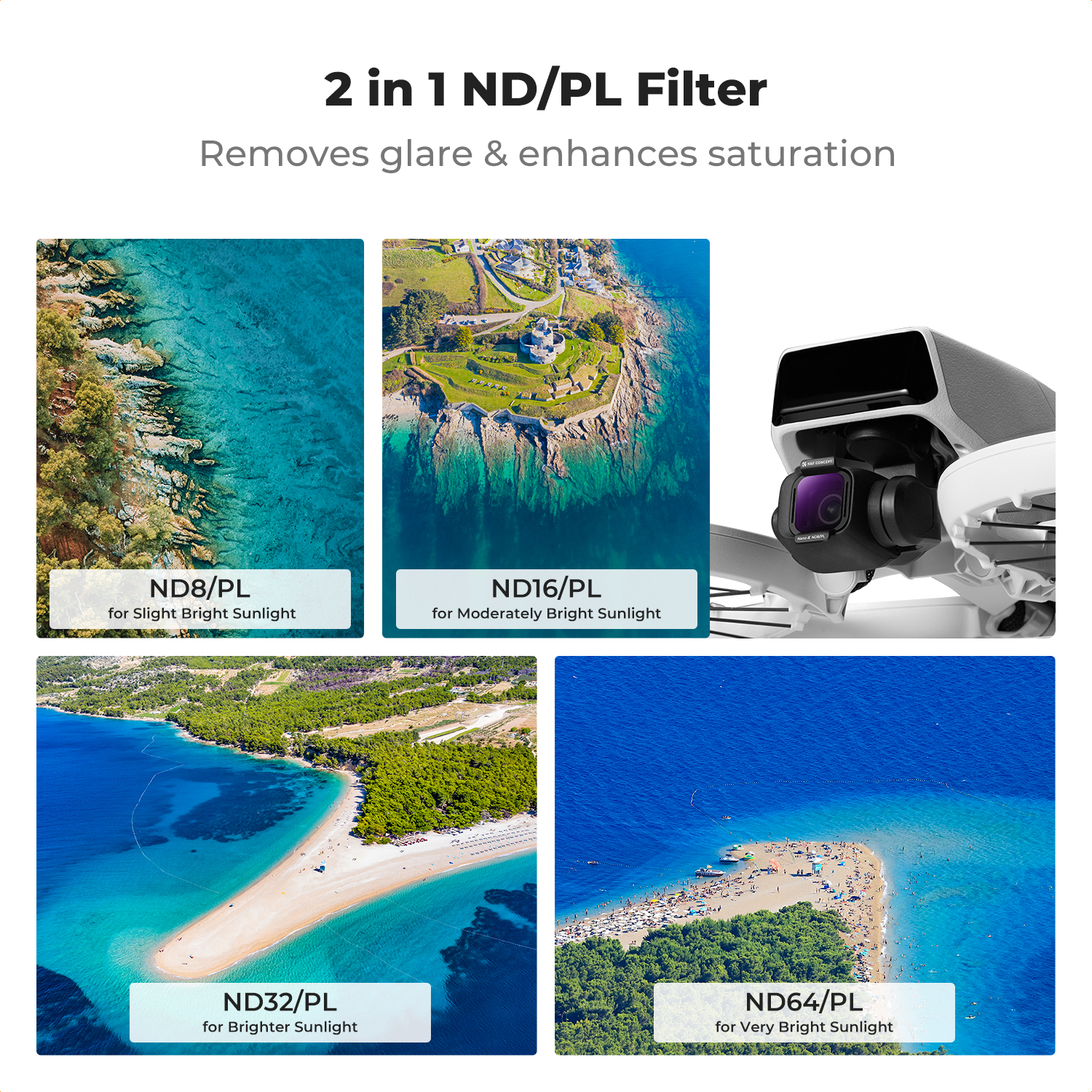 K&F Concept ND/PL Filter Set f - Drone Camera Filter ulasan dan harga