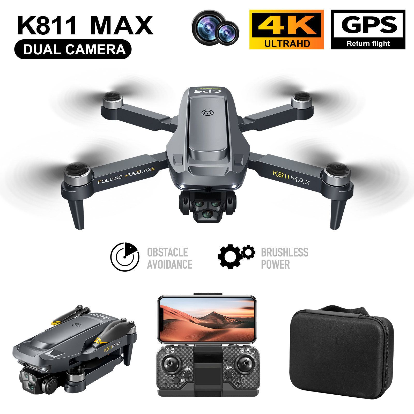 K811MAX Quadcopter Drone: Brus - Drone Camera 4K ulasan dan harga