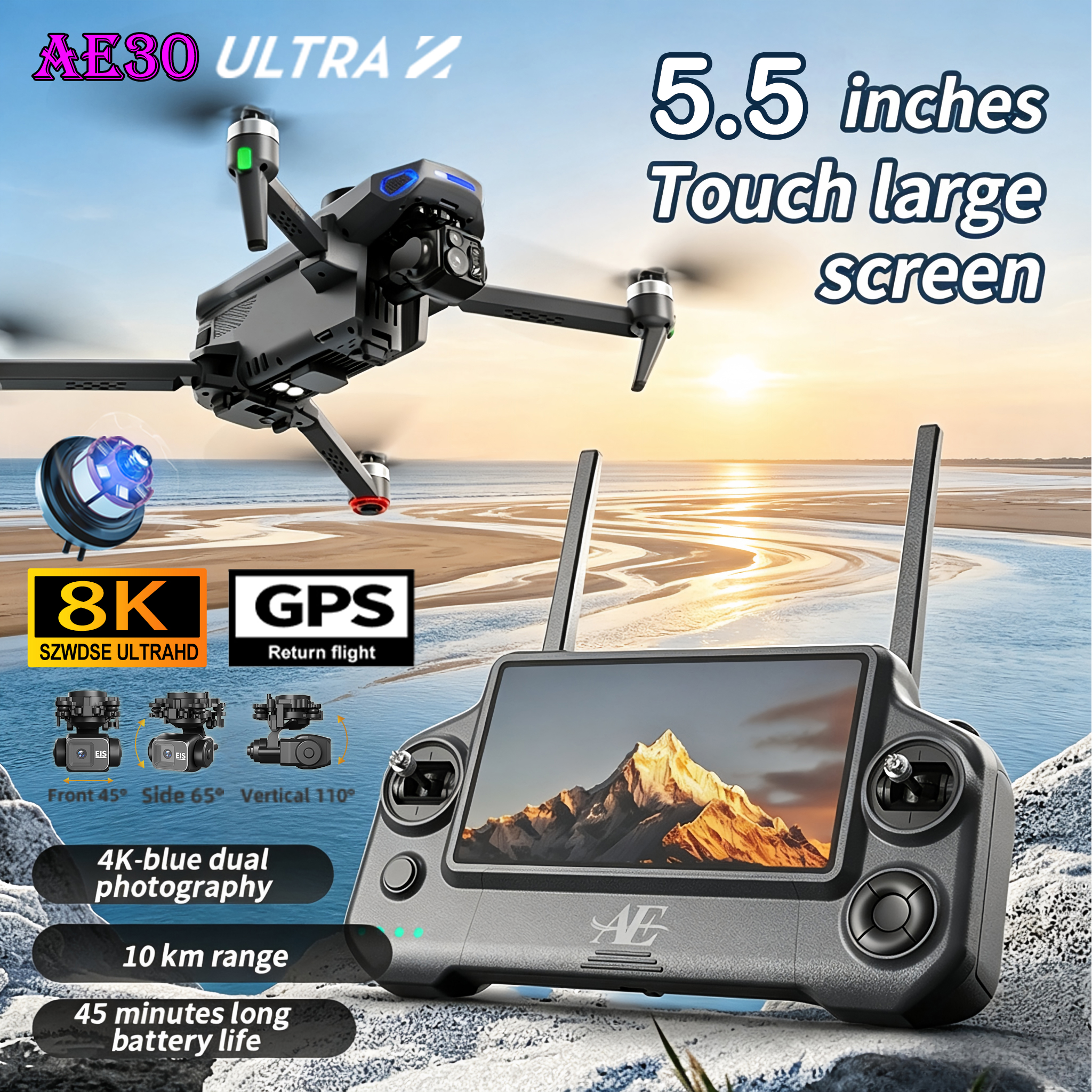 NEW AE30 Ultra GPS Drone 4K Pr - Drone Camera With Gimbal ulasan dan harga